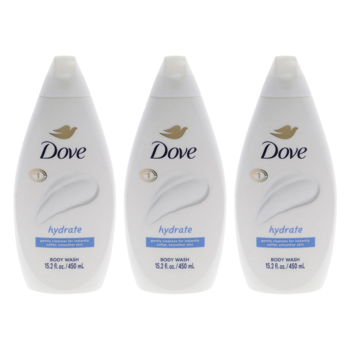 Body Wash - Hydrate by Dove for Unisex - 15.2 oz Body Wash - Pack of 3