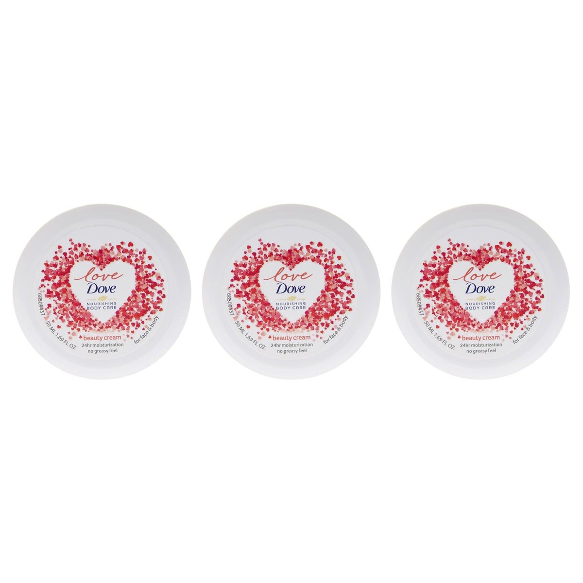 Beauty Cream - Pink by Dove for Women - 1.69 oz Cream - Pack of 3
