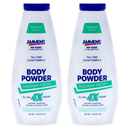 Body Powder - Shower Fresh by Ammens for Unisex - 11 oz Powder - Pack of 2