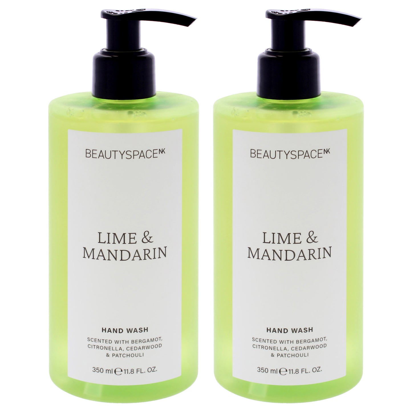 Beauty Space Hand Wash - Lime and Mandarin by BeautySpace for Unisex - 11.8 oz Hand Wash - Pack of 2