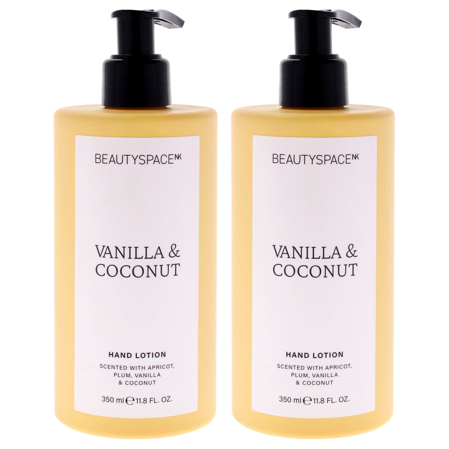Beauty Space Hand Lotion - Vanilla and Coconut by BeautySpace for Unisex - 11.8 oz Hand Lotion - Pack of 2
