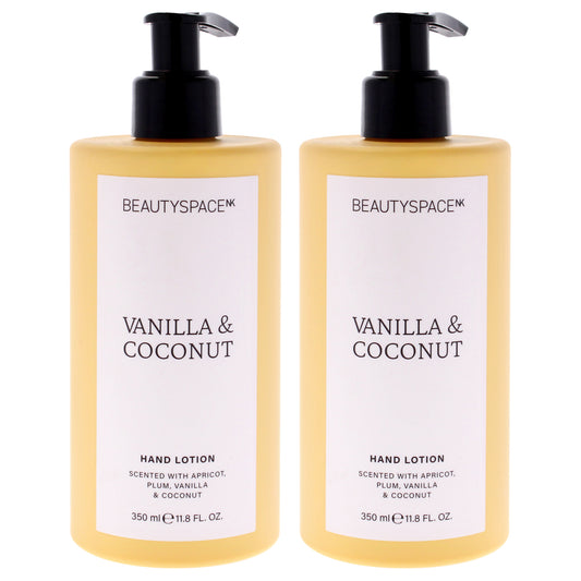 Beauty Space Hand Lotion - Vanilla and Coconut by BeautySpace for Unisex - 11.8 oz Hand Lotion - Pack of 2