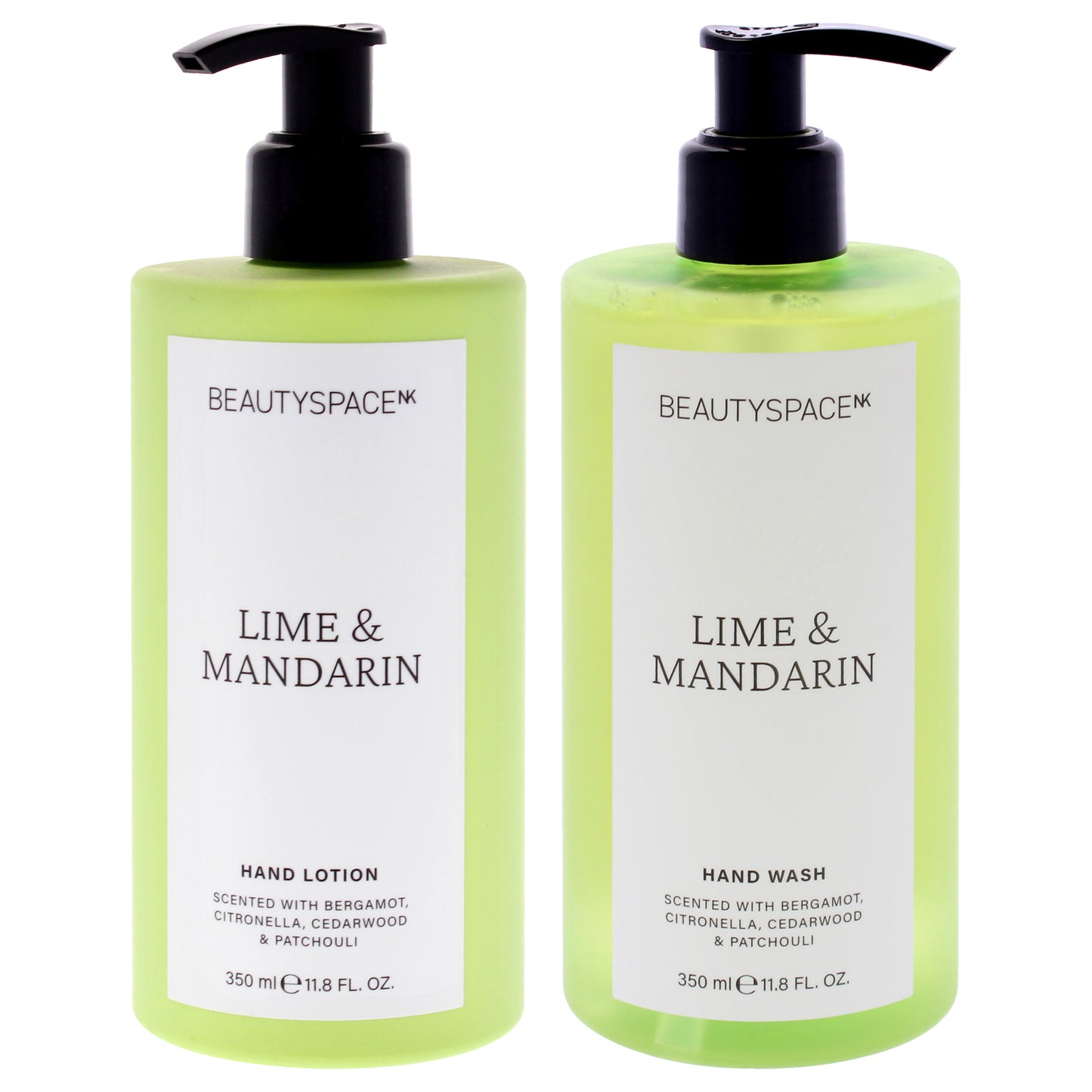 Beauty Space Kit by BeautySpace for Unisex - 2 Pc Kit 11.8oz Hand Wash - Lime and Mandarin, 11.8oz Hand Lotion - Lime and Mandarine