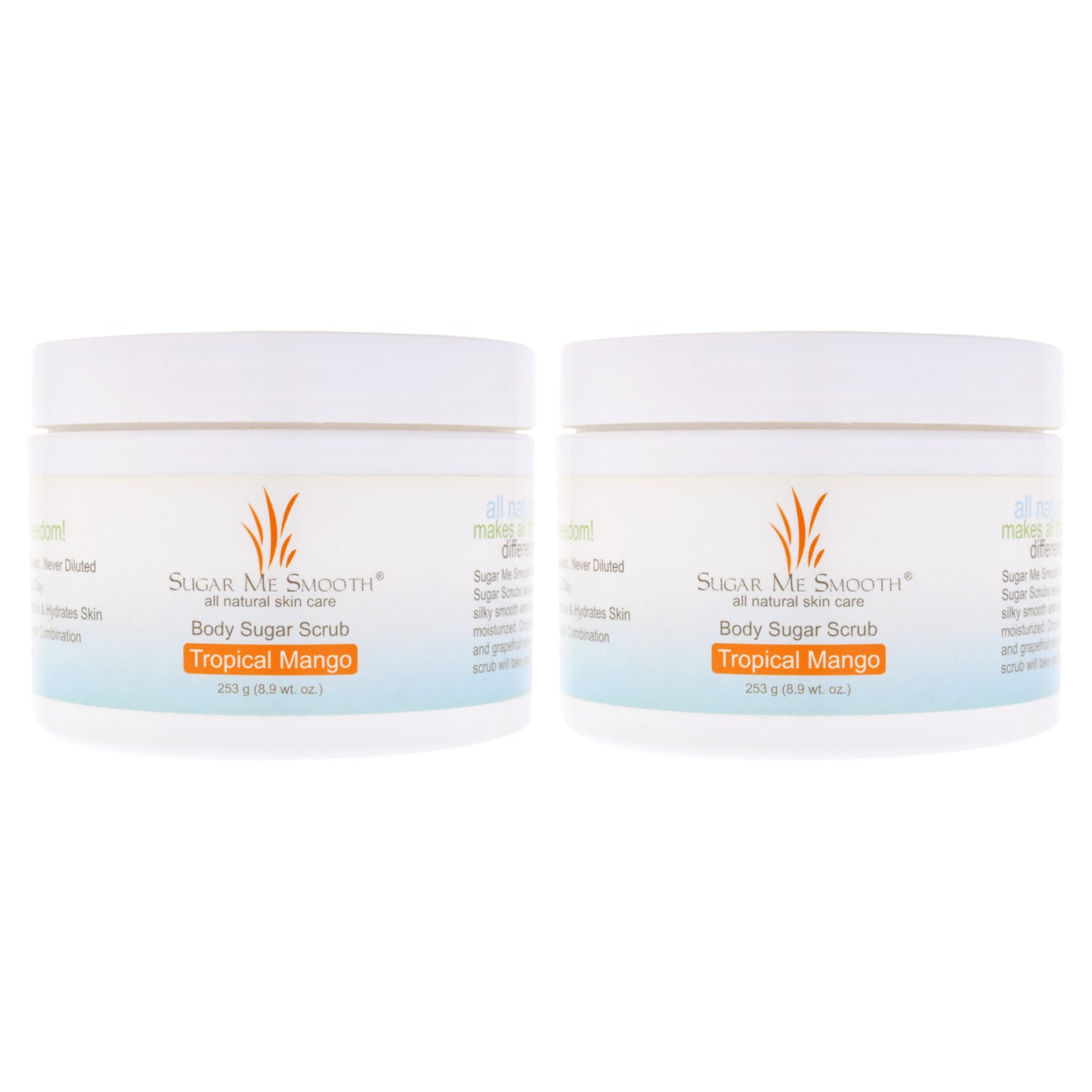 Body Sugar Scrub - Tropical Mango by Sugar Me Smooth for Unisex - 8.9 oz Scrub - Pack of 2