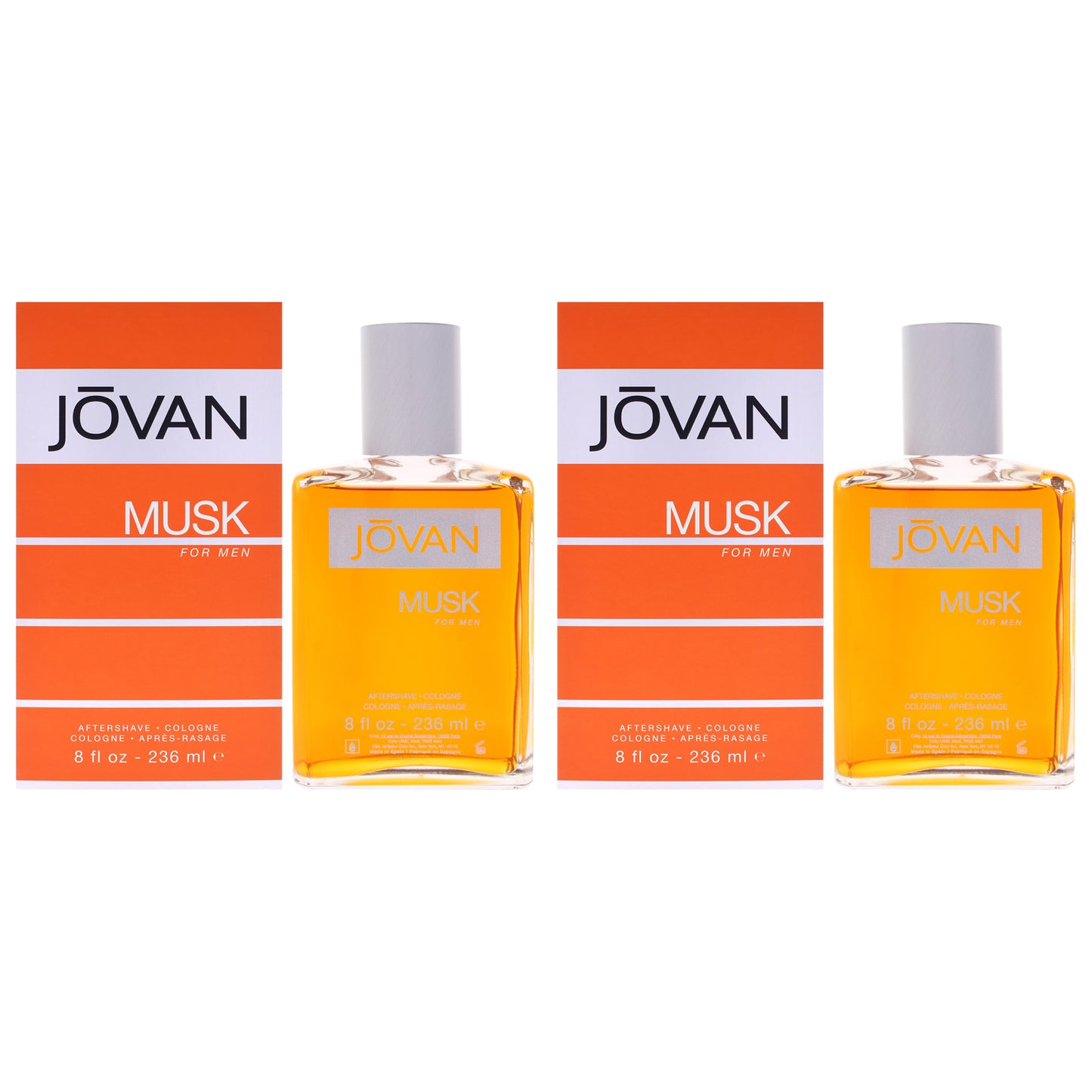 Jovan Musk by Jovan for Men - 8 oz After Shave Cologne - Pack of 2