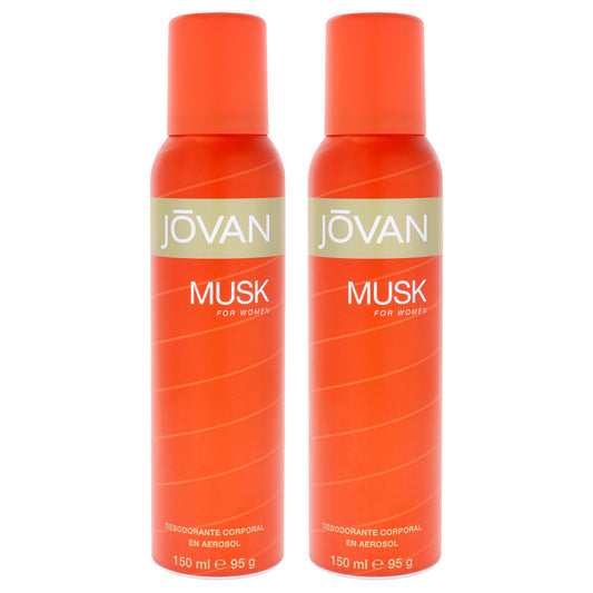 Jovan Musk by Jovan for Women - 5 oz Deodorant Spray - Pack of 2
