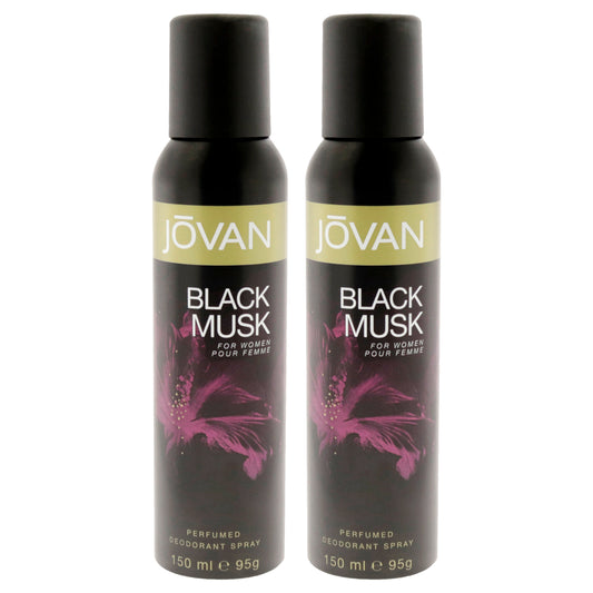 Black Musk by Jovan for Women - 5 oz Deodorant Spray - Pack of 2