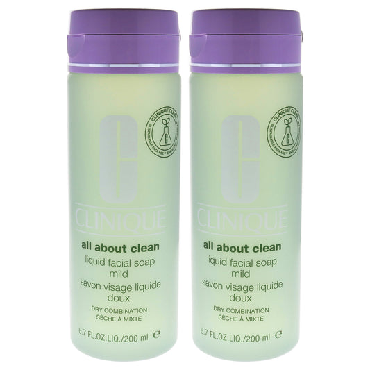 All About Clean Liquid Facial Soap Mild by Clinique for Unisex - 6.7 oz Soap - Pack of 2
