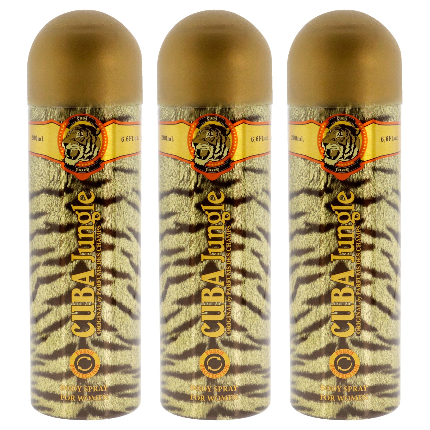 Cuba Jungle Tiger by Cuba for Women - 6.6 oz Body Spray - Pack of 3