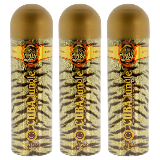 Cuba Jungle Tiger by Cuba for Women - 6.6 oz Body Spray - Pack of 3