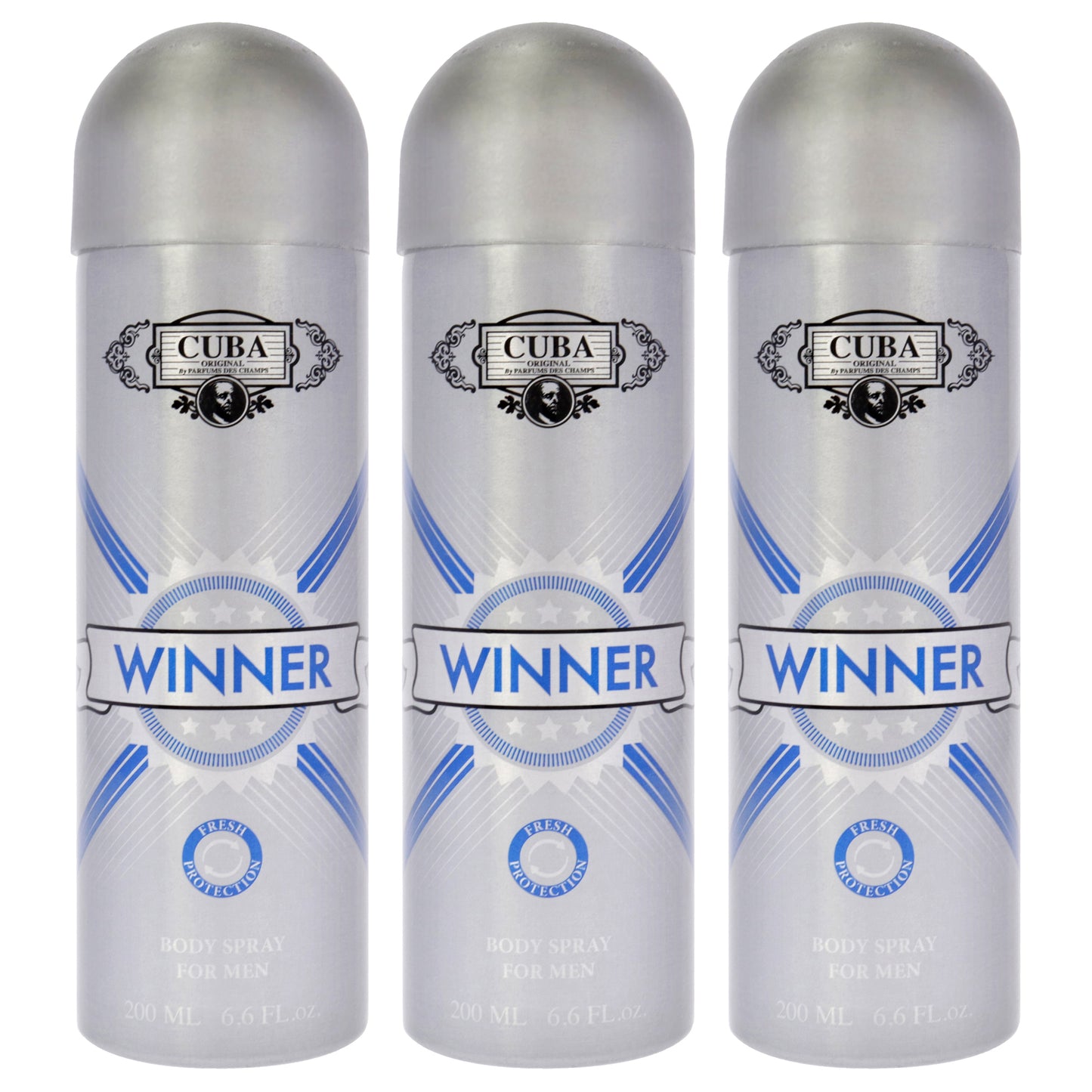 Cuba Winner by Cuba for Men - 6.6 oz Body Spray - Pack of 3