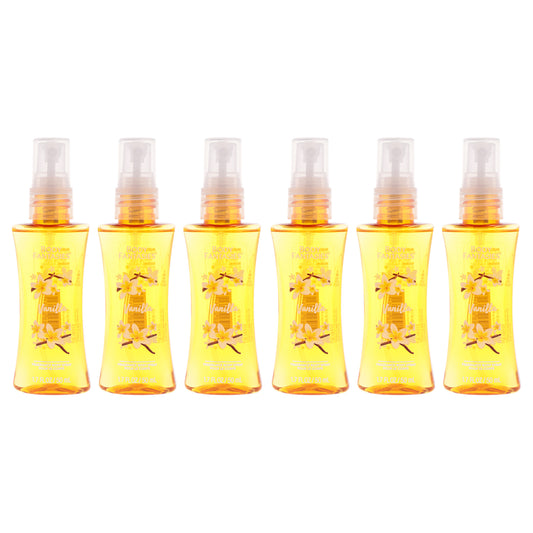 Vanilla Body Spray by Body Fantasies for Women - 1.7 oz Body Spray - Pack of 6