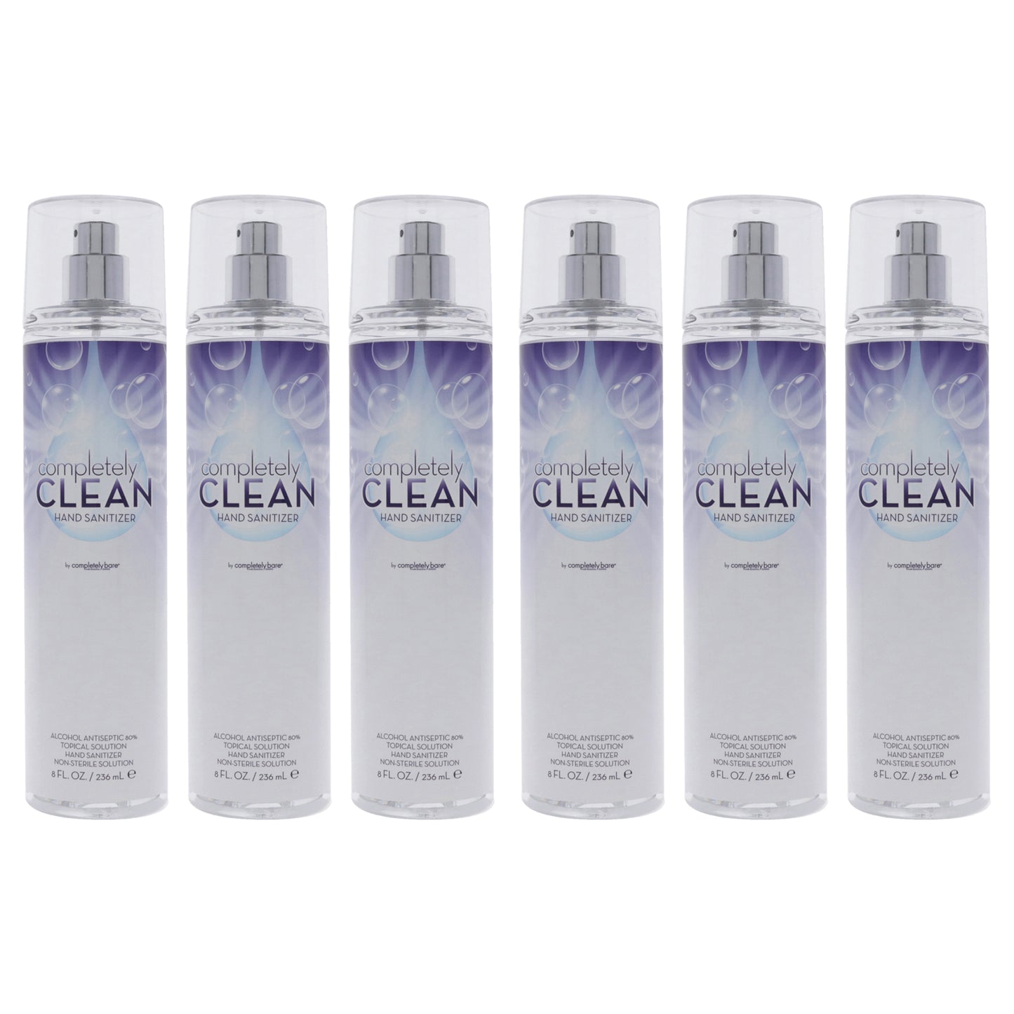 Completely Clean Hand Sanitizer by Completely Bare for Unisex - 8 oz Hand Sanitizer - Pack of 6