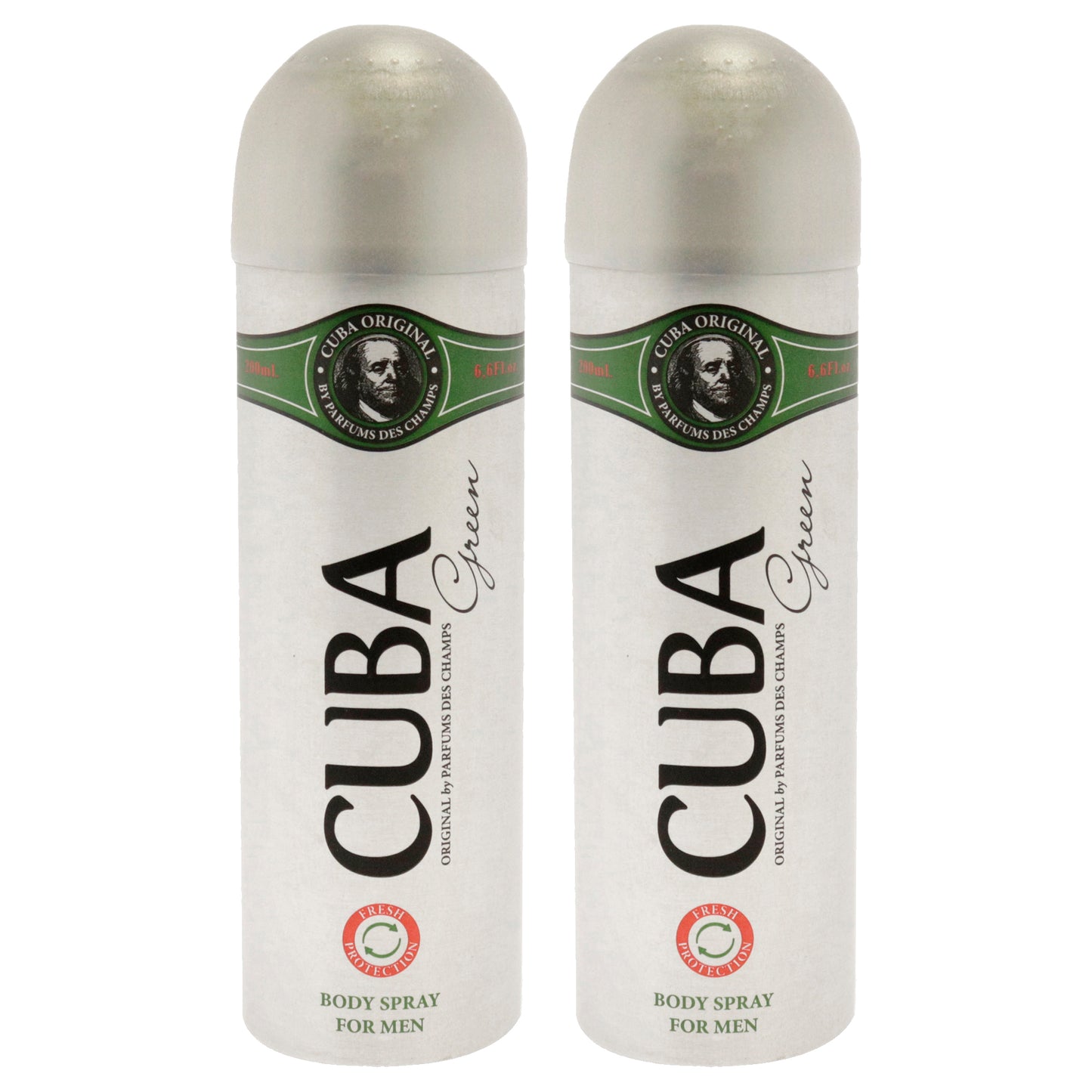 Cuba Green by Cuba for Men - 6.6 oz Body Spray - Pack of 2