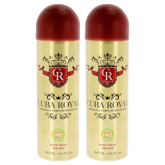 Cuba Royal by Cuba for Men - 6.6 oz Body Spray - Pack of 2