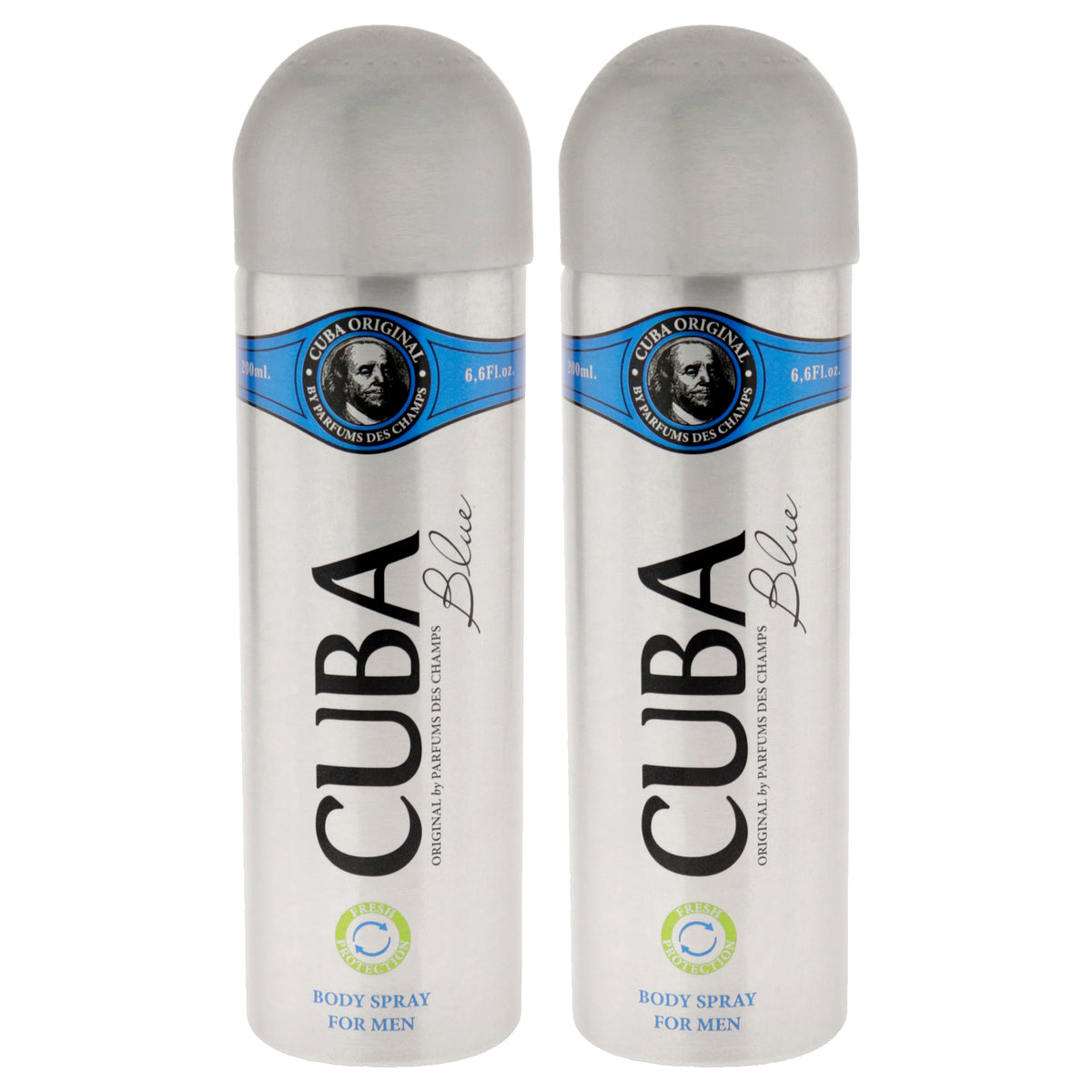 Cuba Blue by Cuba for Men - 6.6 oz Body Spray - Pack of 2