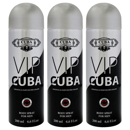 VIP by Cuba for Men - 6.6 oz Body Spray - Pack of 3