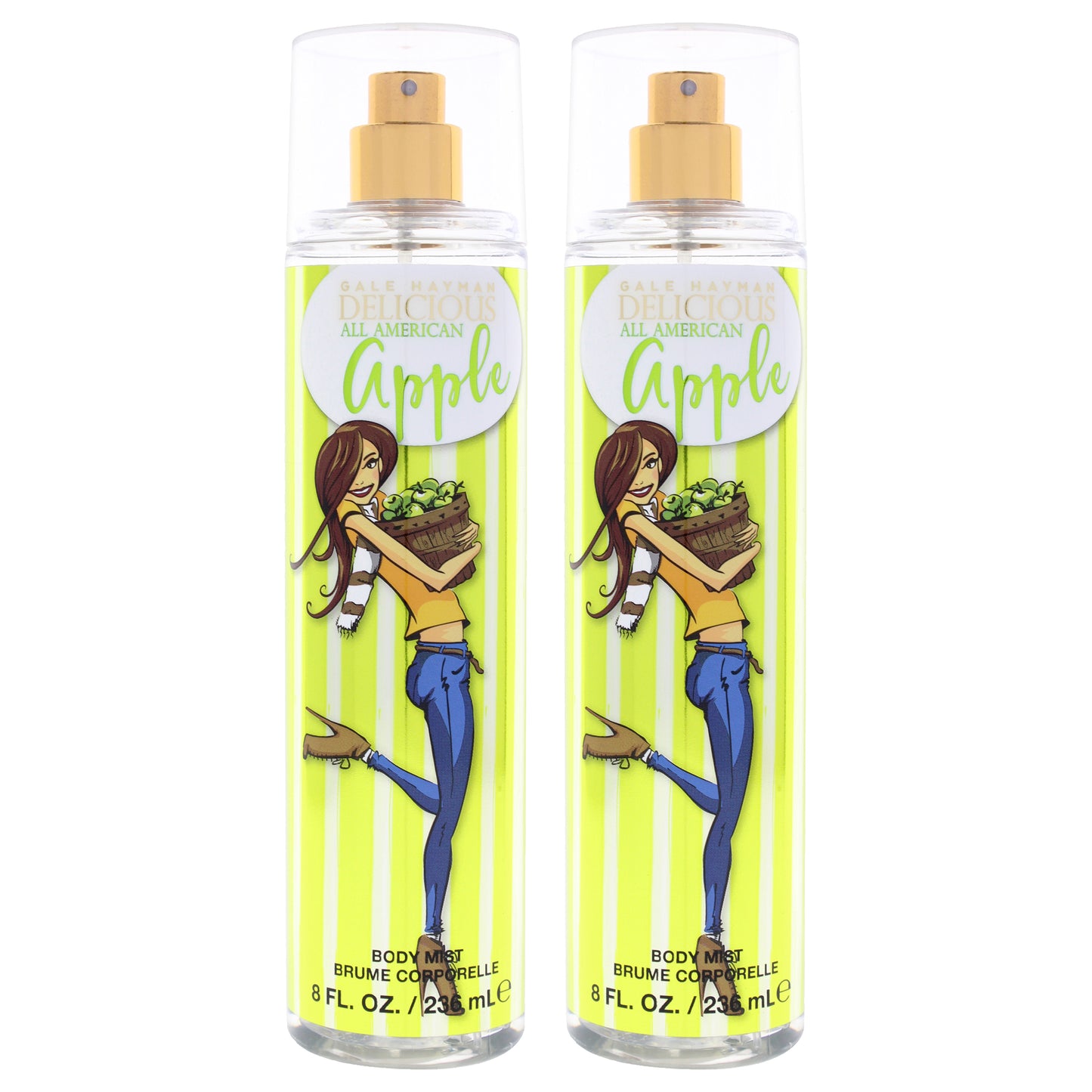 Delicious All American Apple by Gale Hayman for Women - 8 oz Body Mist -Pack of 2