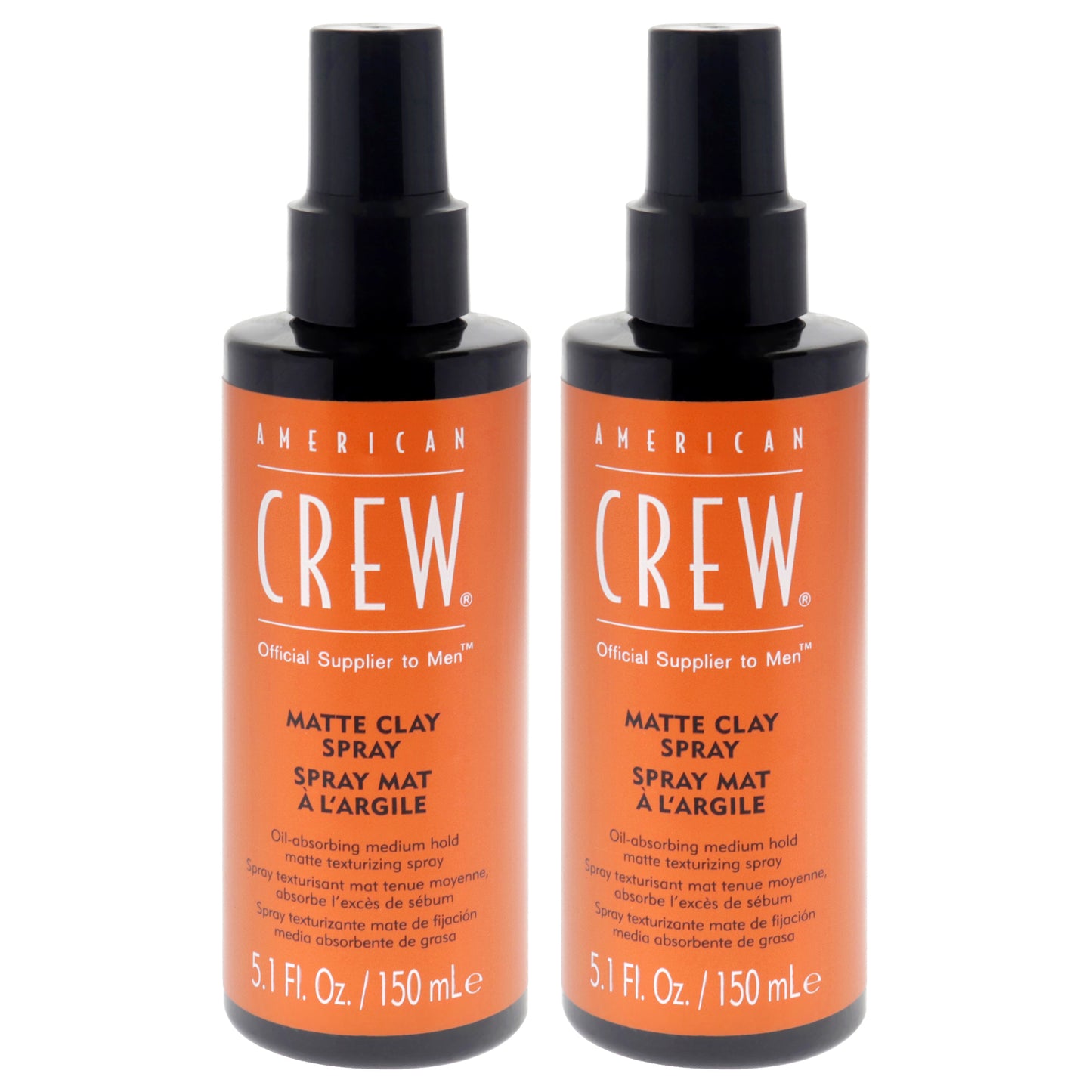 Matte Clay Spray by American Crew for Men - 5.1 oz Hair Spray  - Pack of 2
