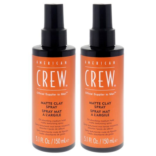 Matte Clay Spray by American Crew for Men - 5.1 oz Hair Spray  - Pack of 2