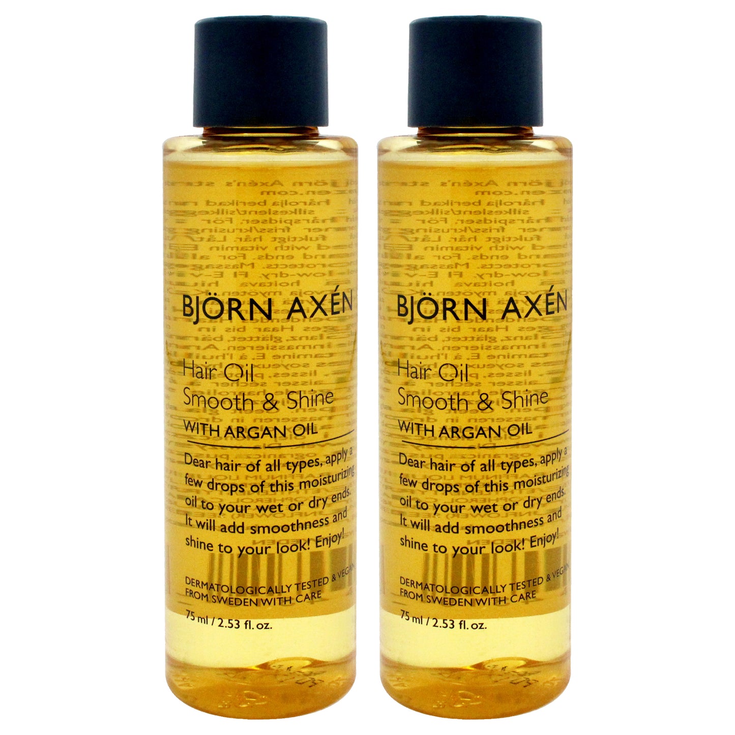 Hair Oil Smooth and Shine - Argan Oil by Bjorn Axen for Unisex - 2.53 oz Oil  - Pack of 2