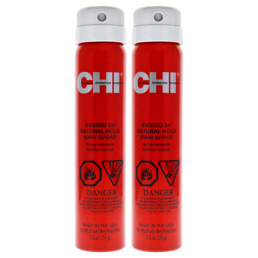 Enviro 54 Natural Hold Hairspray by CHI for Unisex - 2.6 oz Hair Spray  - Pack of 2