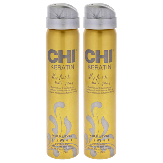 Keratin Flex Finish Hair Spray by CHI for Unisex - 2.6 oz Hair Spray  - Pack of 2