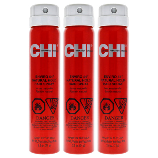 Enviro 54 Natural Hold Hairspray by CHI for Unisex - 2.6 oz Hair Spray  - Pack of 3