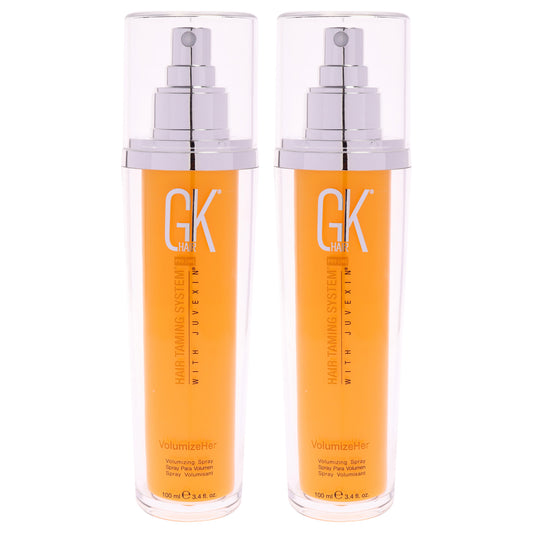 Hair Taming System Volumize Her Spray by Global Keratin for Unisex - 3.4 oz Spray - Pack of 2