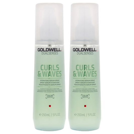 Dualsenses Curls and Waves Hydrating Serum Spray by Goldwell for Women - 5 oz Serum - Pack of 2