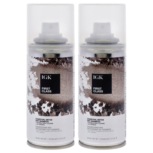 First Class Charcoal Detox Dry Shampoo by IGK for Unisex - 2 oz Dry Shampo - Pack of 2