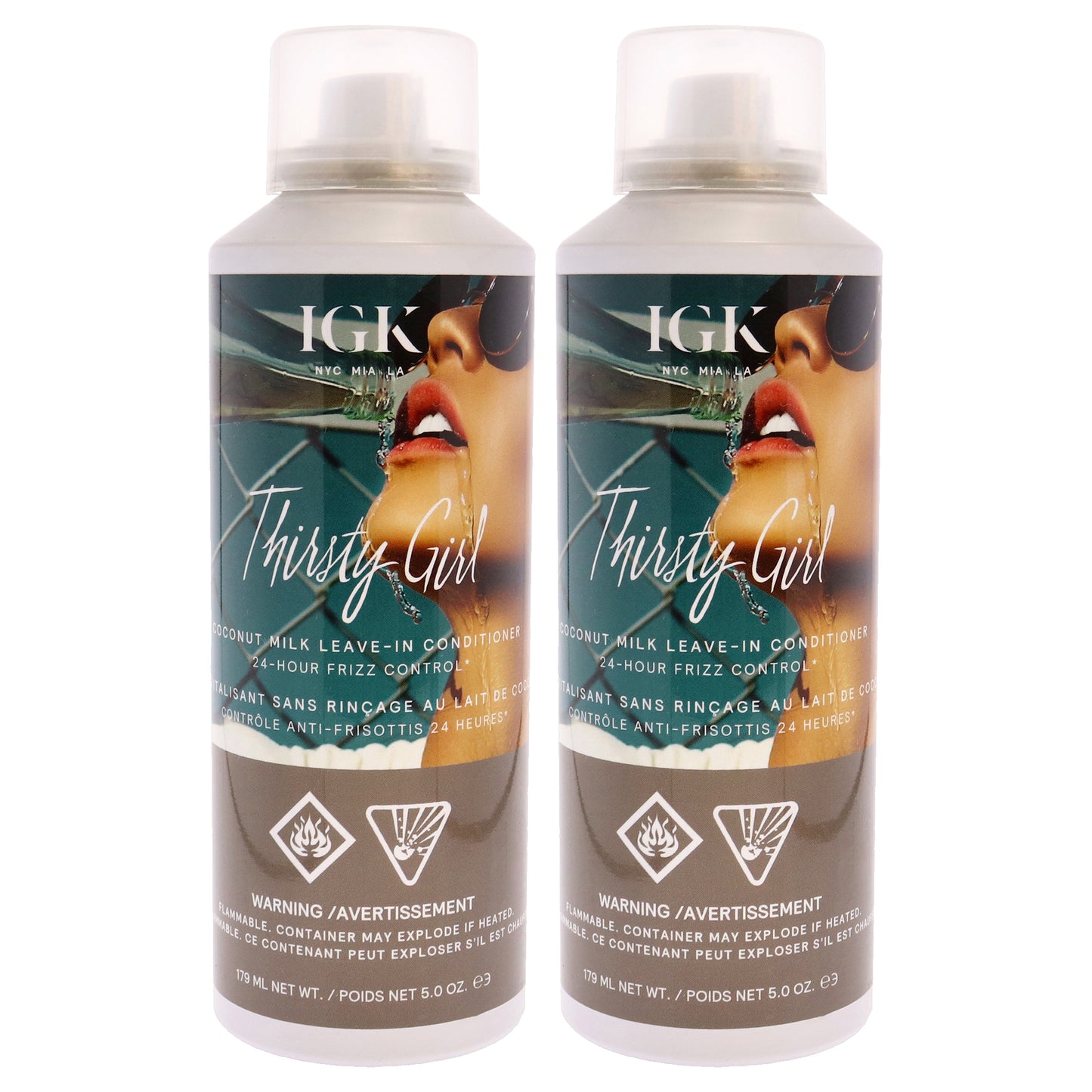 Thirsty Girl Coconut Milk Leave-In Conditioner by IGK for Unisex - 5 oz Conditioner - Pack of 2