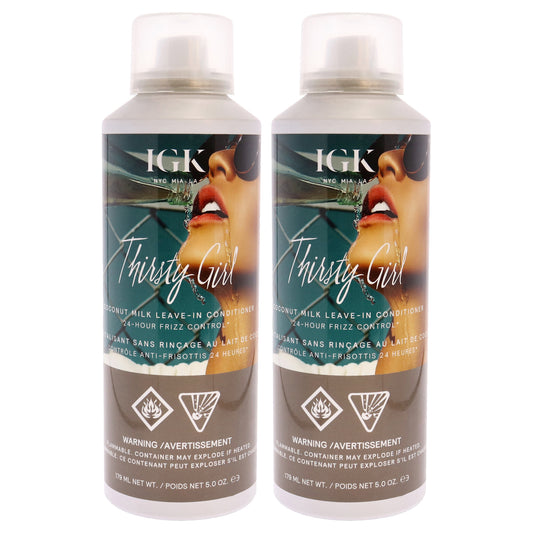 Thirsty Girl Coconut Milk Leave-In Conditioner by IGK for Unisex - 5 oz Conditioner - Pack of 2