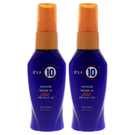 Miracle Leave In Plus Keratin by Its A 10 for Unisex - 2 oz Hair Spray - Pack of 2