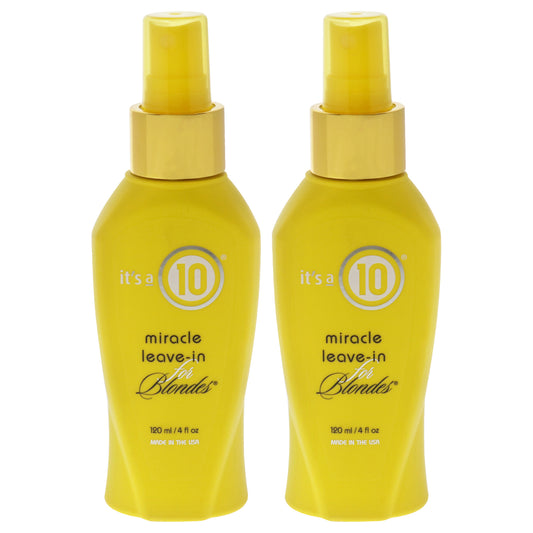 Miracle Leave-In For Blondes by Its A 10 for Unisex - 4 oz Treatment - Pack of 2