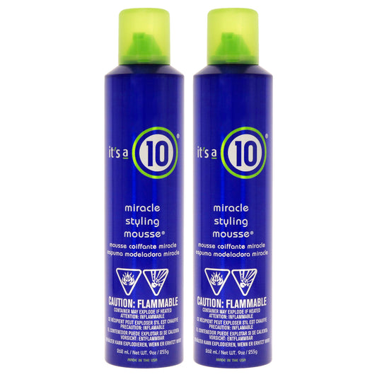 Miracle Styling Mousse by Its A 10 for Unisex - 9 oz Mousse - Pack of 2