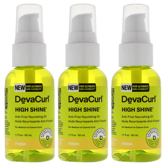 High Shine Nourishing Anti-Frizz Oil-NP by DevaCurl for Unisex - 1.7 oz Oil - Pack of 3