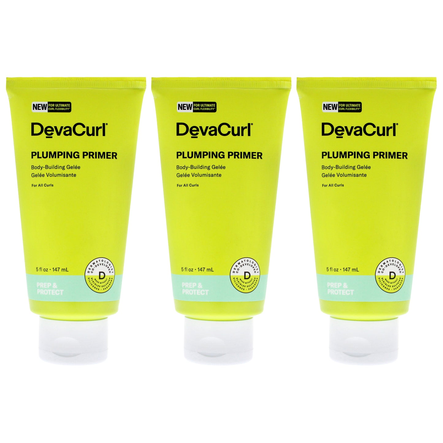 Plumping Primer Gel-NP by DevaCurl for Unisex - 5 oz Gel - Pack of 3