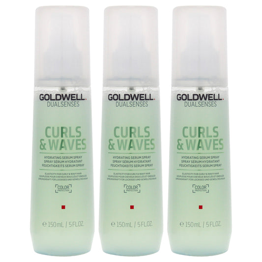 Dualsenses Curls and Waves Hydrating Serum Spray by Goldwell for Women - 5 oz Serum - Pack of 3