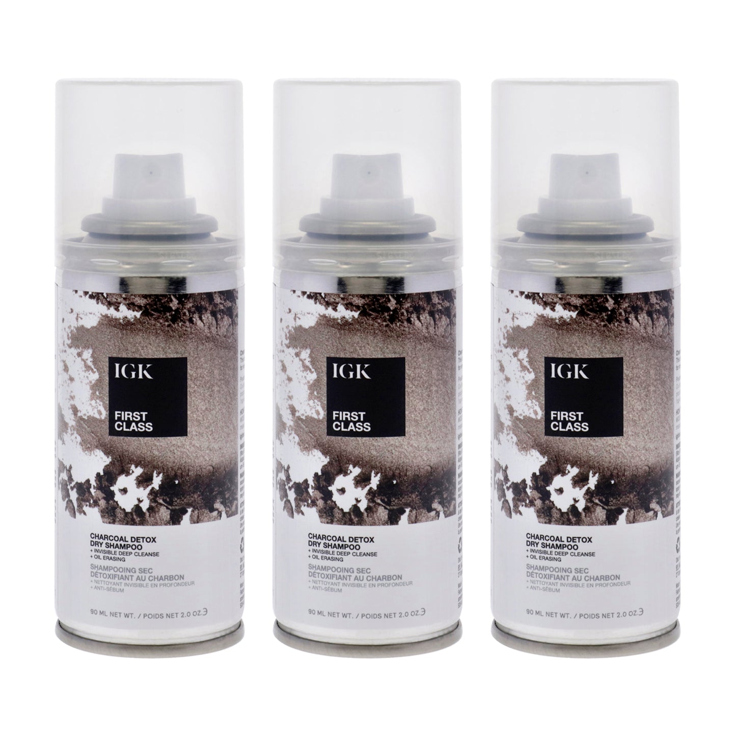 First Class Charcoal Detox Dry Shampoo by IGK for Unisex - 2 oz Dry Shampo - Pack of 3