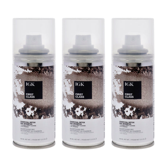 First Class Charcoal Detox Dry Shampoo by IGK for Unisex - 2 oz Dry Shampo - Pack of 3