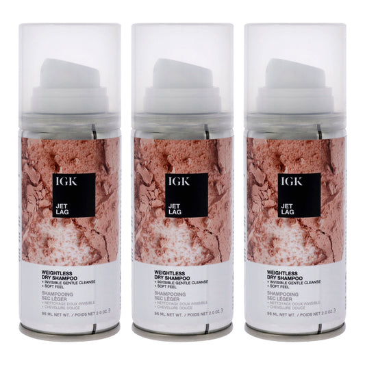 Jet Lag Weightless Dry Shampoo by IGK for Unisex - 2 oz Dry Shampoo - Pack of 3