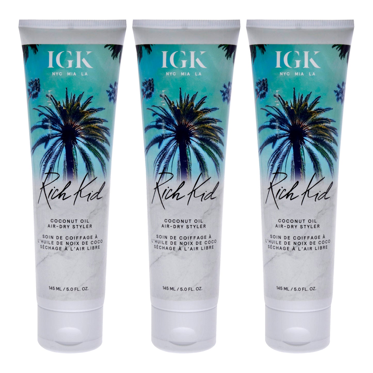 Rich Kid Wave Enhancing Air Dry Cream by IGK for Unisex - 5 oz Oil - Pack of 3