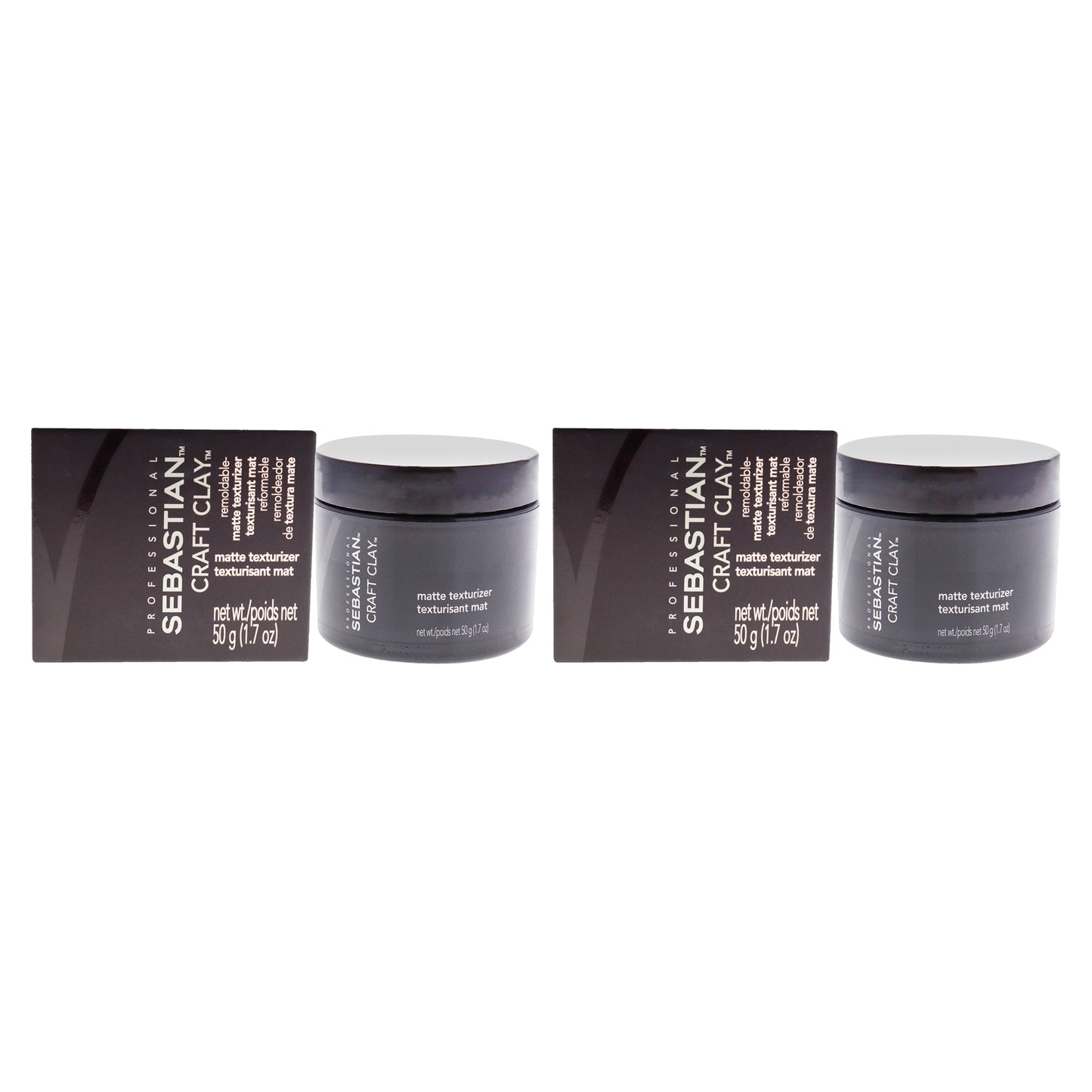 Craft Clay Remoldable Matte Texturizer by Sebastian for Unisex - 1.7 oz Clay - Pack of 2