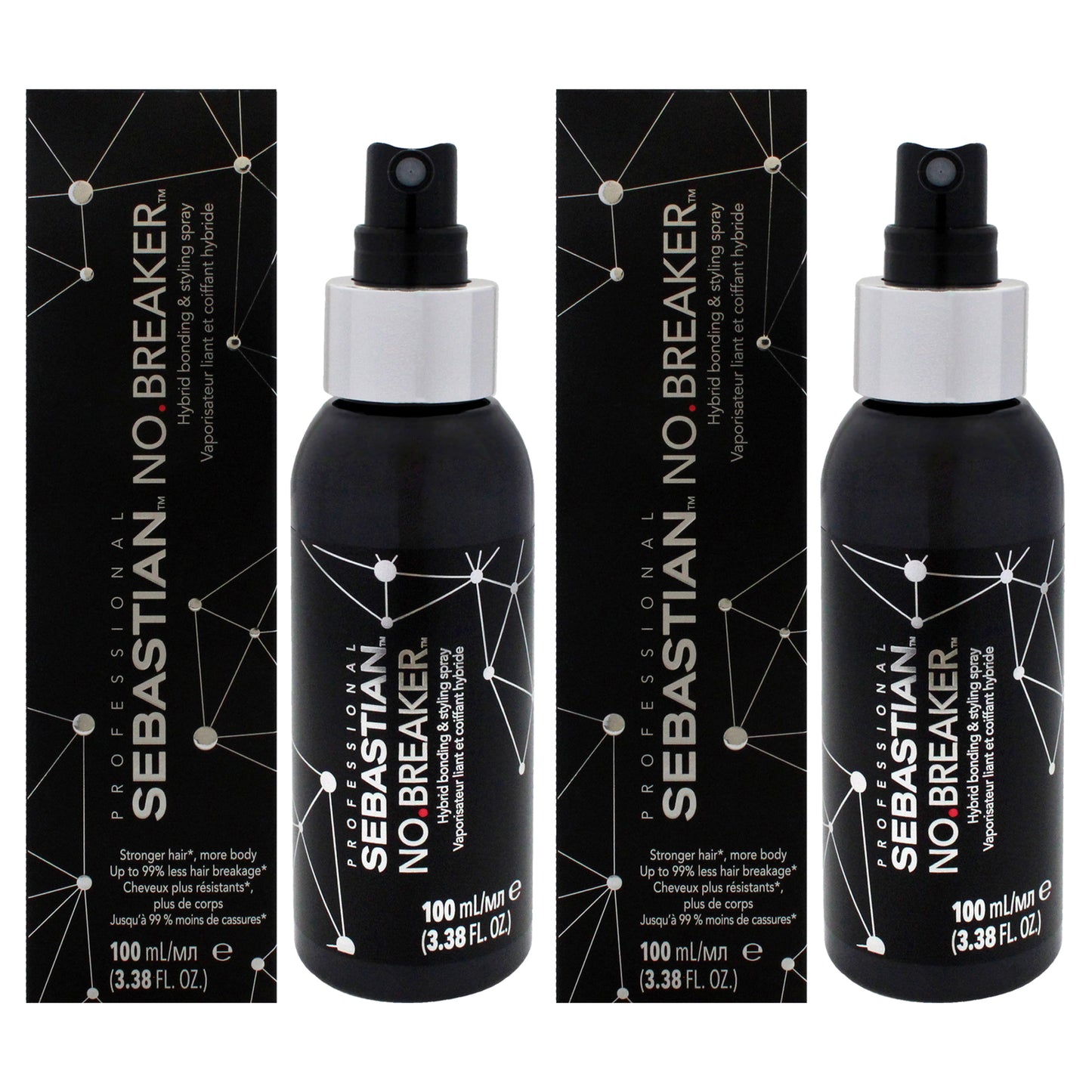 No Breaker Leave-In Bonding Spray by Sebastian for Unisex - 3.3 oz Spray - Pack of 2