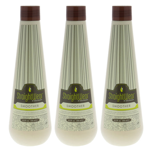 Straightwear Smoother Straightening Solution by Macadamia Oil for Unisex - 8.5 oz Treatment - Pack of 3