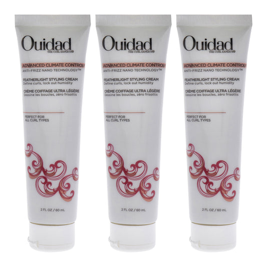Advanced Climate Control Featherlight Styling Cream by Ouidad for Unisex - 2 oz Cream - Pack of 3