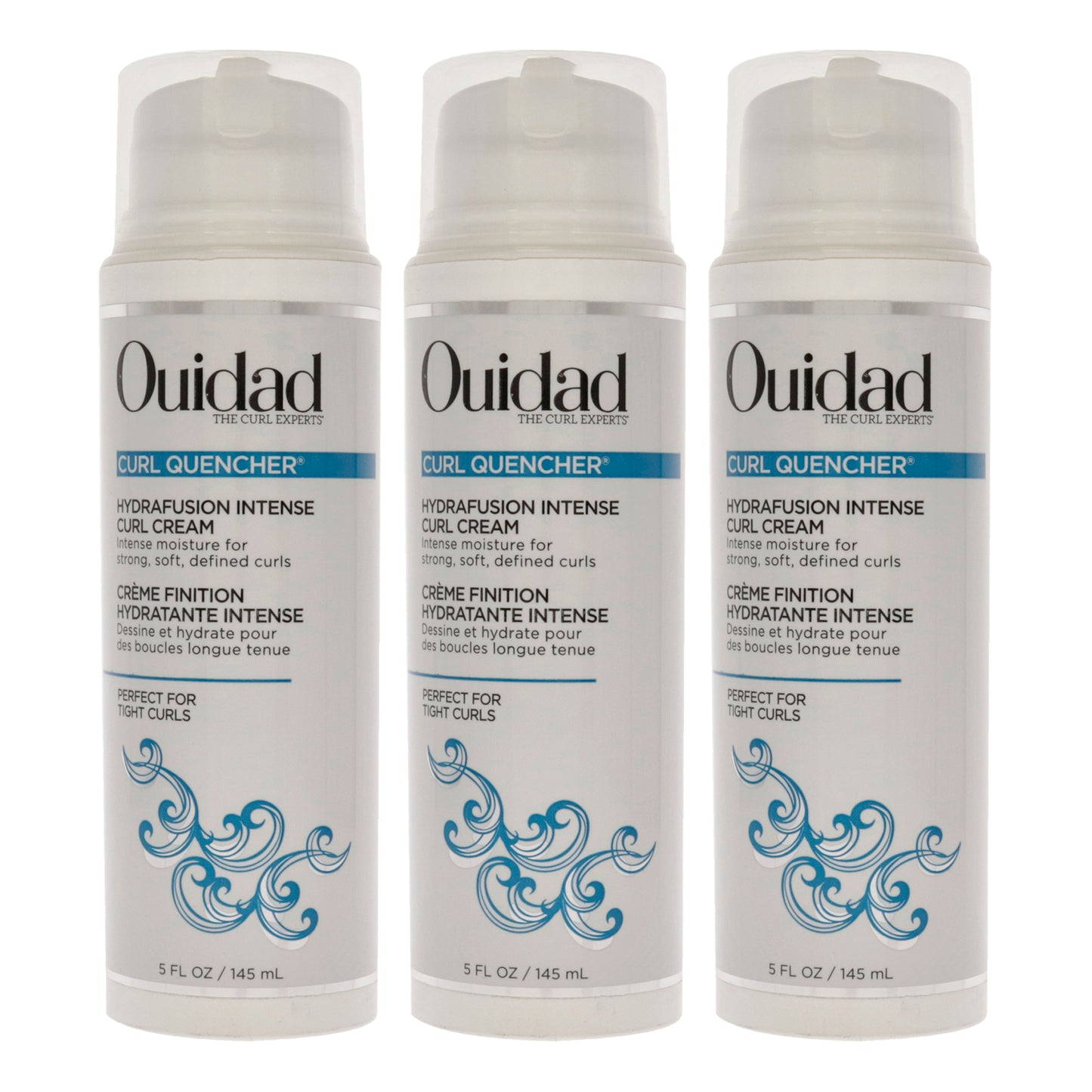 Curl Quencher Hydrafusion Intense Curl Cream by Ouidad for Unisex - 5 oz Cream - Pack of 3