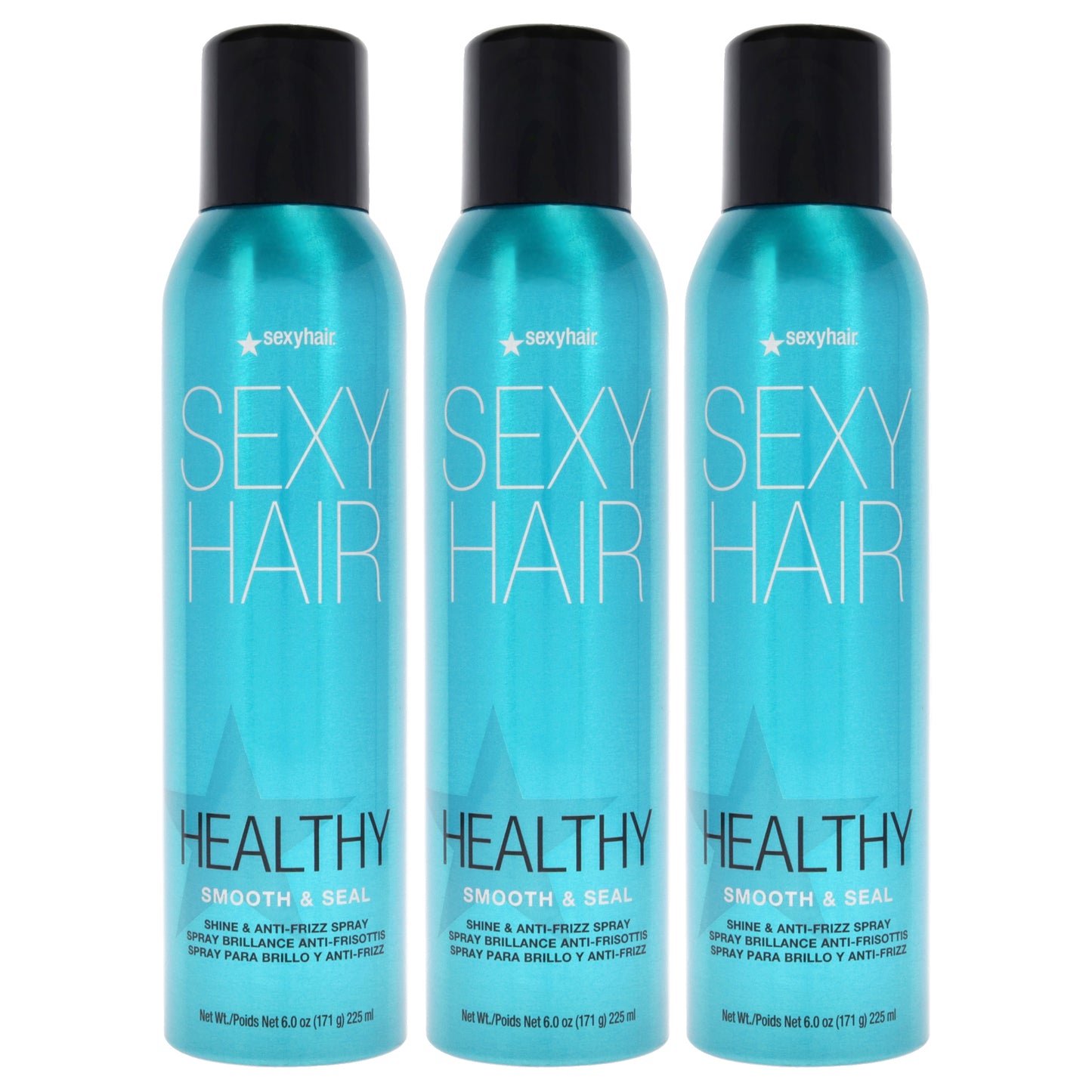 Sexy Hair Healthy Smooth and Seal Anti-Frizz Spray by Sexy Hair for Unisex - 6 oz Hair Spray - Pack of 3