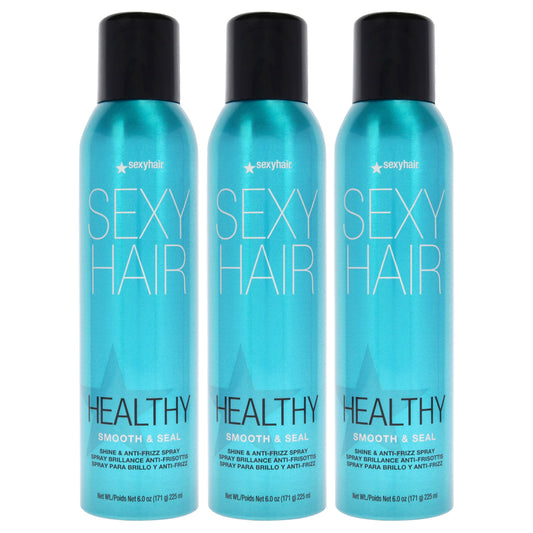 Sexy Hair Healthy Smooth and Seal Anti-Frizz Spray by Sexy Hair for Unisex - 6 oz Hair Spray - Pack of 3